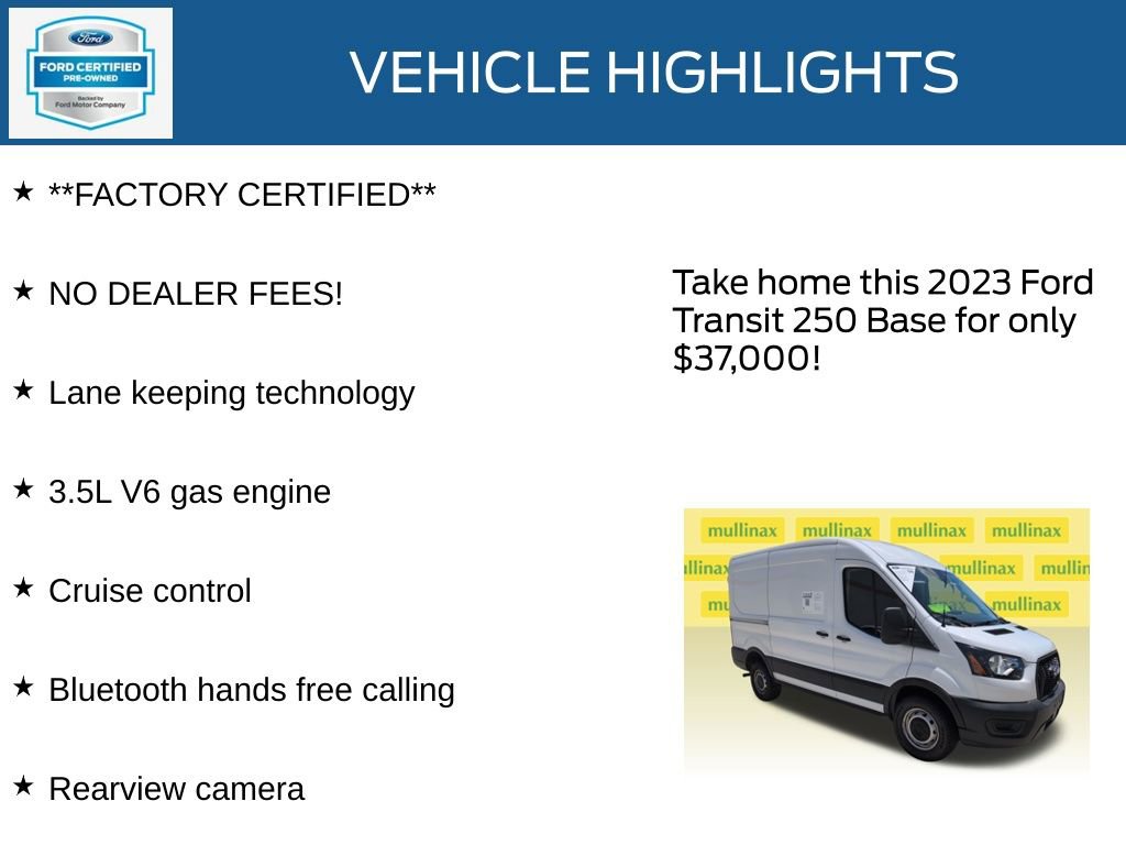 Used 2023 Ford Transit 250 Medium Roof w/ Load Area Protection Package RWD image 12