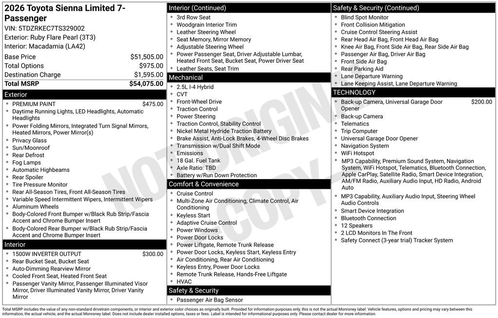 Used 2026 Toyota Sienna Limited FWD image 33