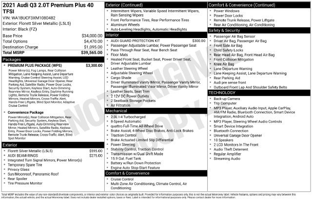 Used 2021 Audi Q3 2.0T Premium Plus w/ Premium Plus Package AWD/4WD image 15
