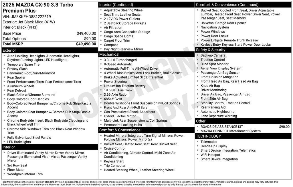 Certified 2025 MAZDA CX-90 3.3 Turbo w/ Premium Plus Pkg image 7