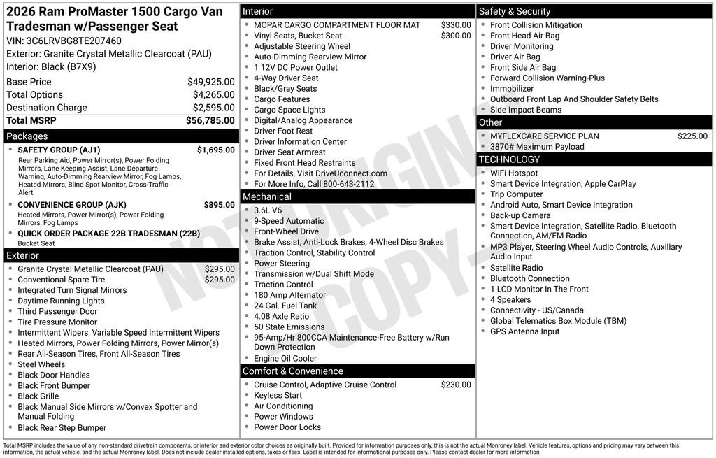 New 2026 RAM ProMaster 1500 w/ Safety Group FWD image 5