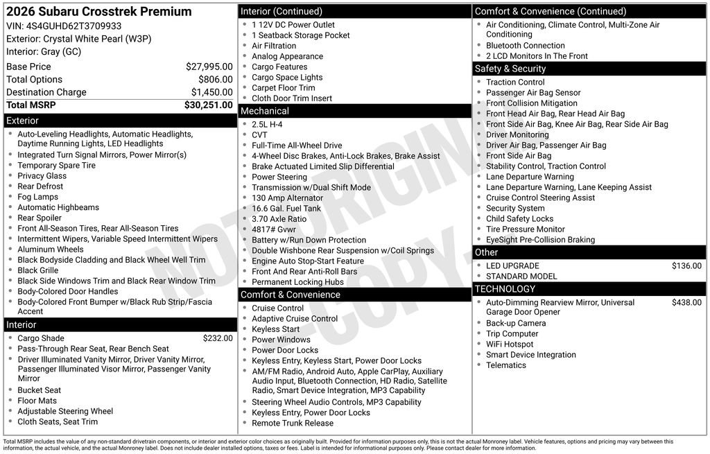 Certified 2026 Subaru Crosstrek 2.0i Premium AWD/4WD image 5