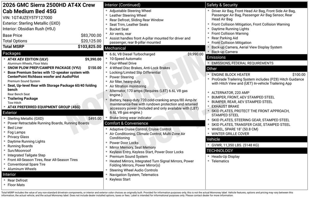 New 2026 GMC Sierra 2500 AT4X w/ AT4X AEV Edition image 10