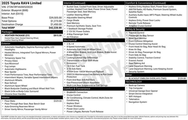 Used 2025 Toyota RAV4 Limited w/ Weather Package image 38