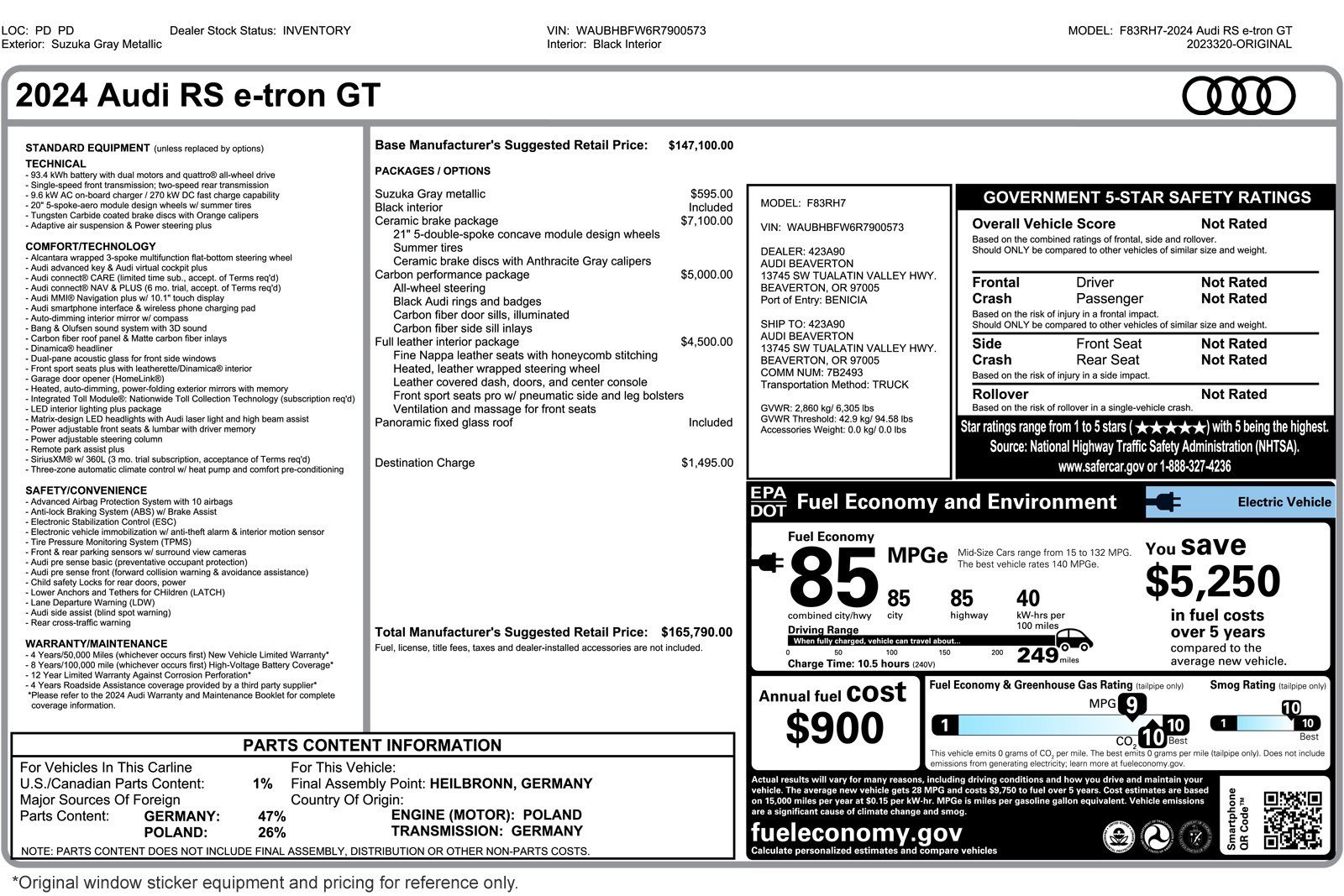 Used 2024 Audi RS e-tron GT w/ Carbon Performance Package image 3
