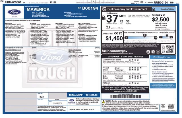 Used 2024 Ford Maverick XLT w/ XLT Luxury Package FWD image 35