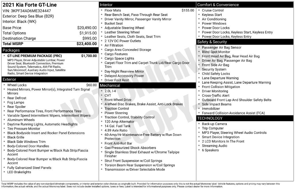 Certified 2021 Kia Forte GT-Line w/ GT-Line Premium Package FWD image 2