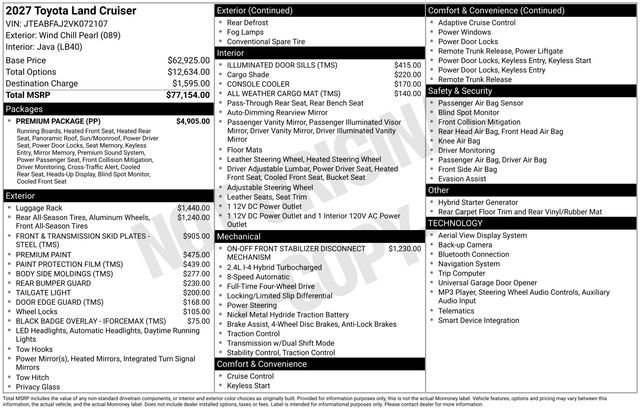 New 2027 Toyota Land Cruiser w/ Premium Package AWD/4WD image 31