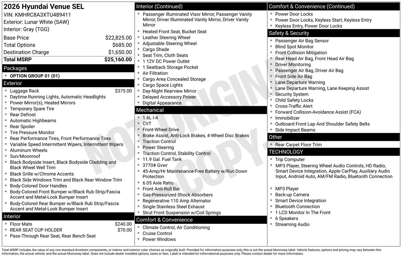 New 2026 Hyundai Venue SEL FWD image 32