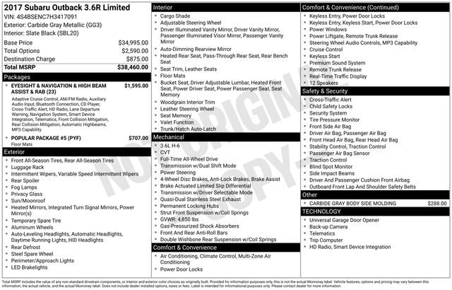 Used 2017 Subaru Outback 3.6R Limited image 31