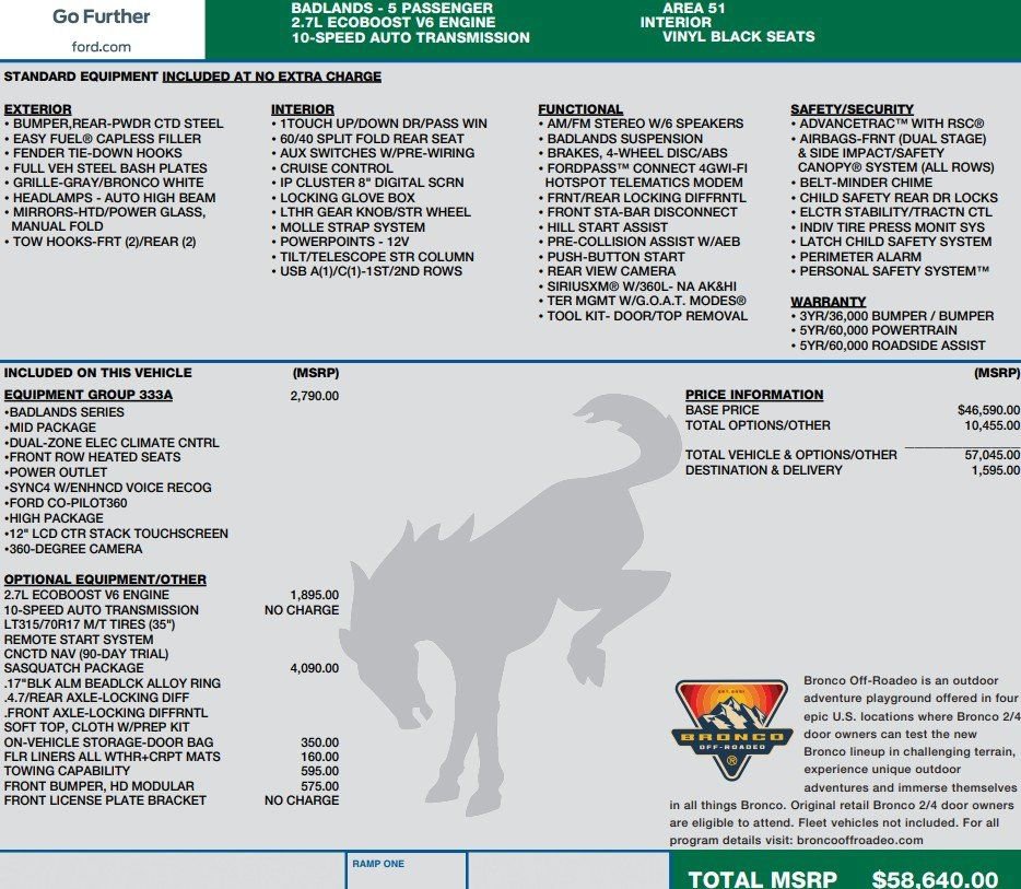 Used 2022 Ford Bronco Badlands w/ Sasquatch Package image 2