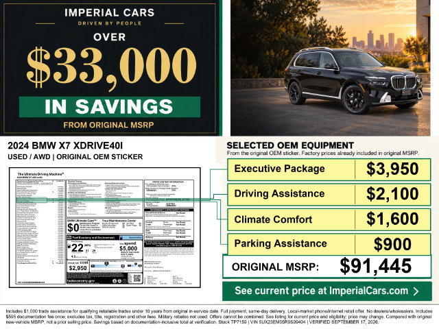 Used 2024 BMW X7 xDrive40i w/ Executive Package AWD/4WD image 3