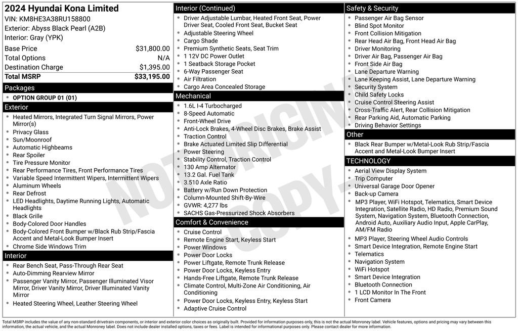 Used 2024 Hyundai Kona Limited FWD image 17