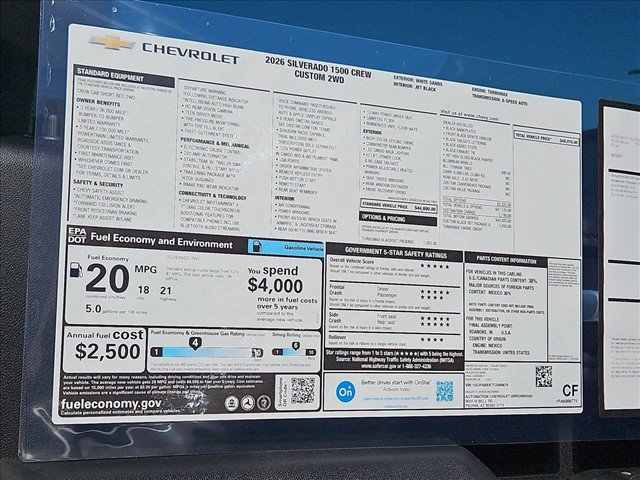 New 2026 Chevrolet Silverado 1500 Custom w/ Turbomax Blackout Package RWD image 14