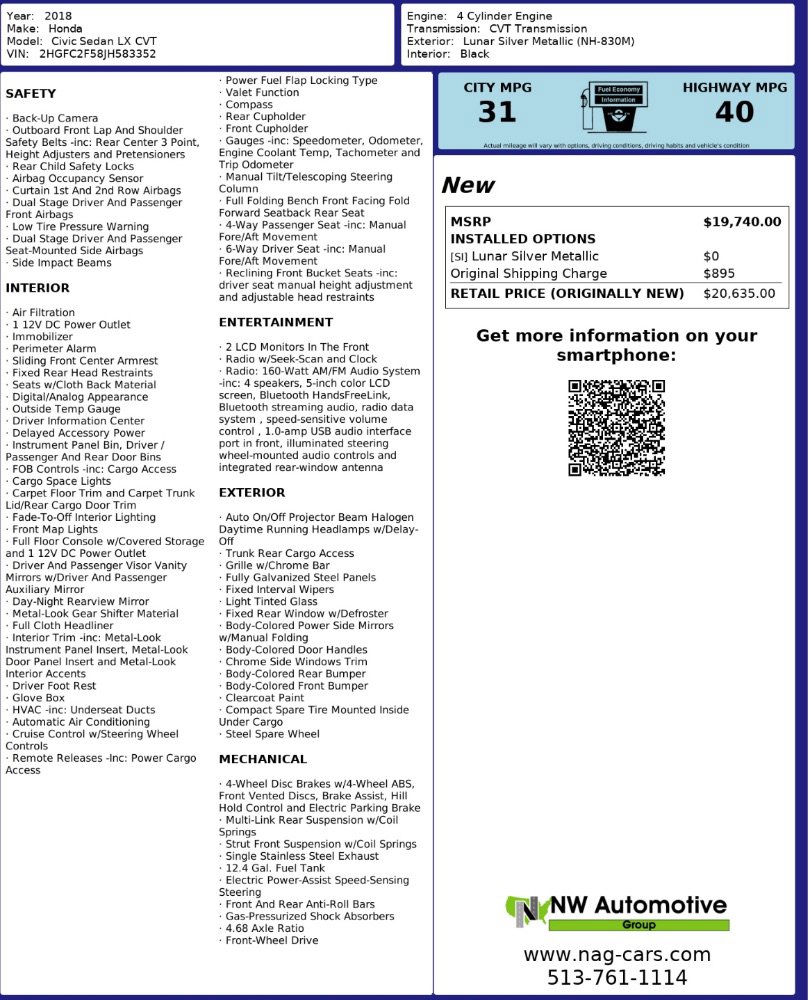 Used 2018 Honda Civic LX image 2