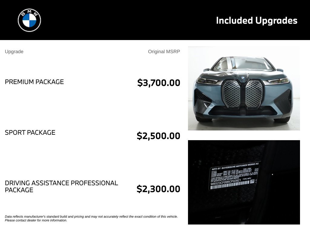 Used 2024 BMW iX xDrive50 w/ Premium Package AWD/4WD image 4