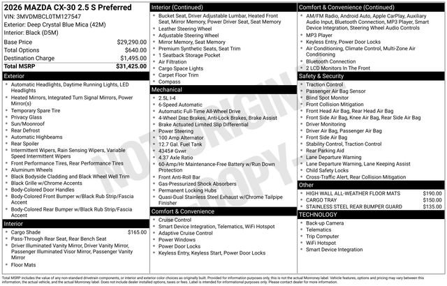 Used 2026 MAZDA CX-30 AWD 2.5 S image 6