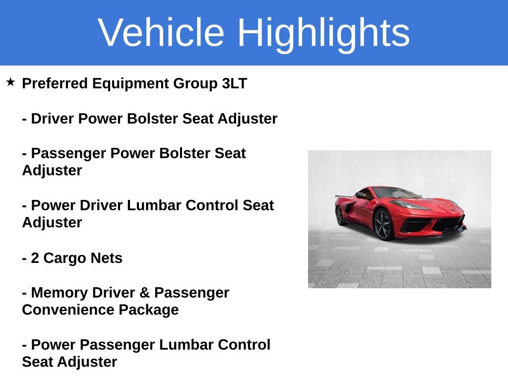 Used 2020 Chevrolet Corvette Stingray Premium Cpe w/ 3LT Preferred Equipment Group RWD image 3
