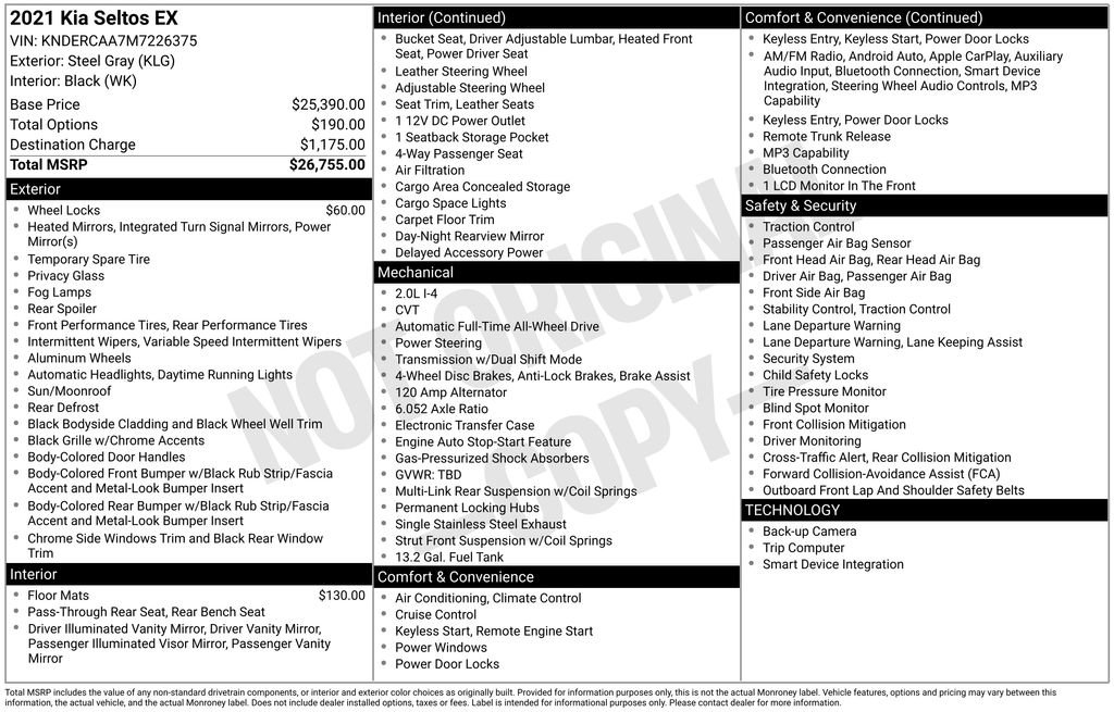 Used 2021 Kia Seltos EX image 7