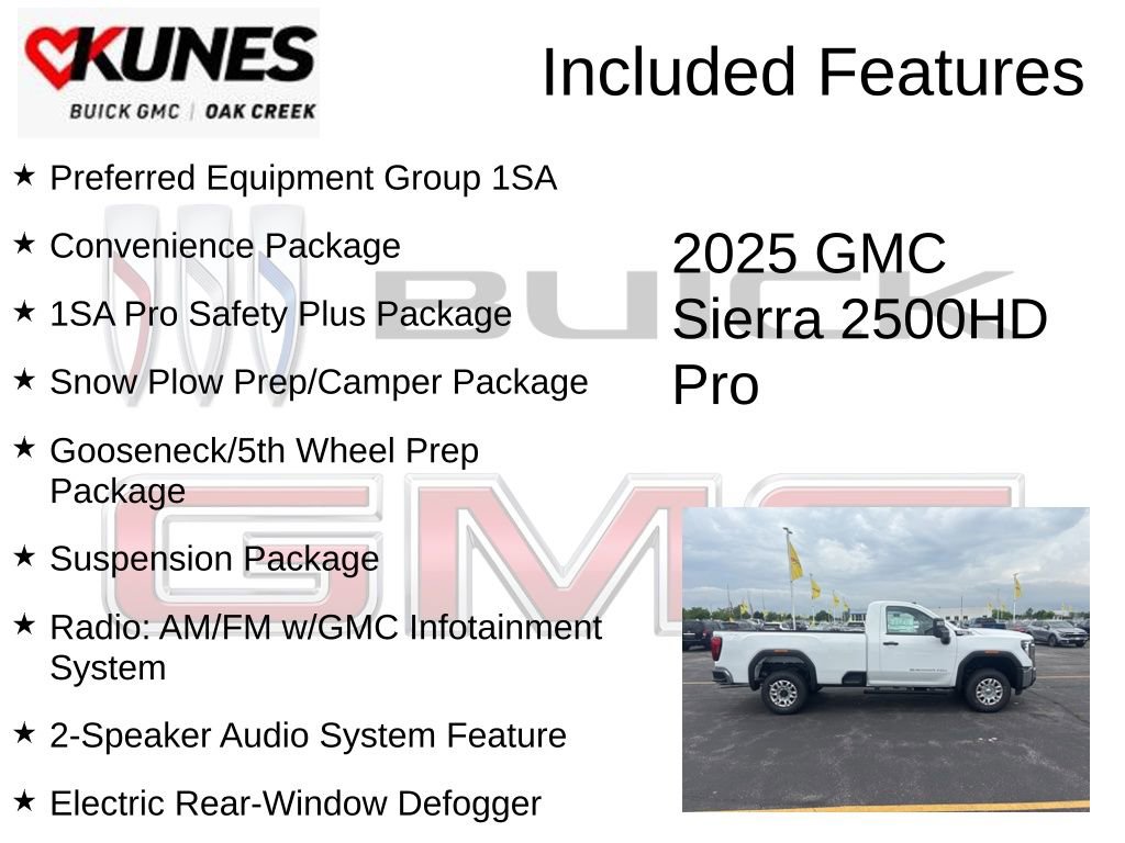 New 2025 GMC Sierra 2500 Pro w/ 1SA Pro Safety Plus Package image 2