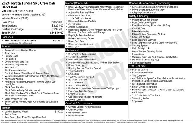 Used 2024 Toyota Tundra SR5 w/ TRD Off-Road Package AWD/4WD image 8