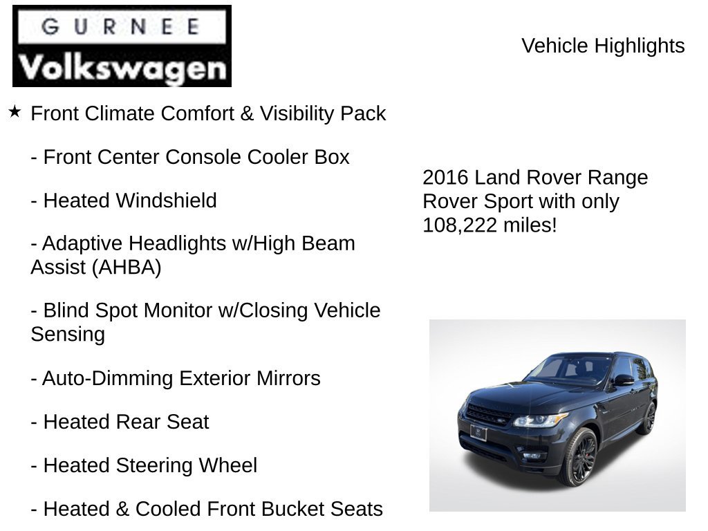 Used 2016 Land Rover Range Rover Sport Supercharged AWD/4WD image 7
