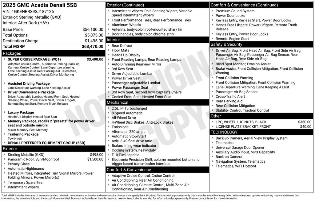 Used 2025 GMC Acadia Denali w/ Super Cruise Package image 3