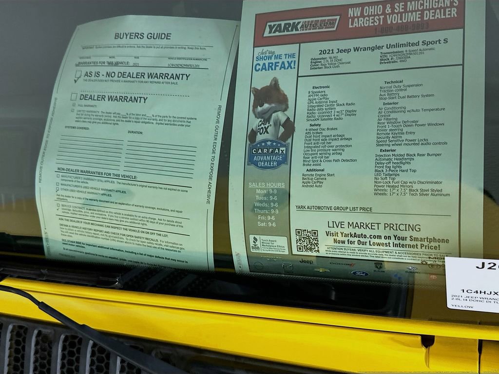 Certified 2021 Jeep Wrangler Unlimited Sport image 16