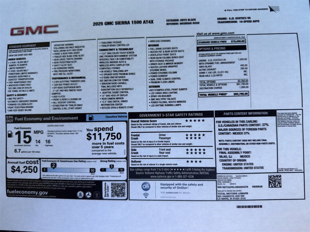 Used 2025 GMC Sierra 1500 AT4X image 2