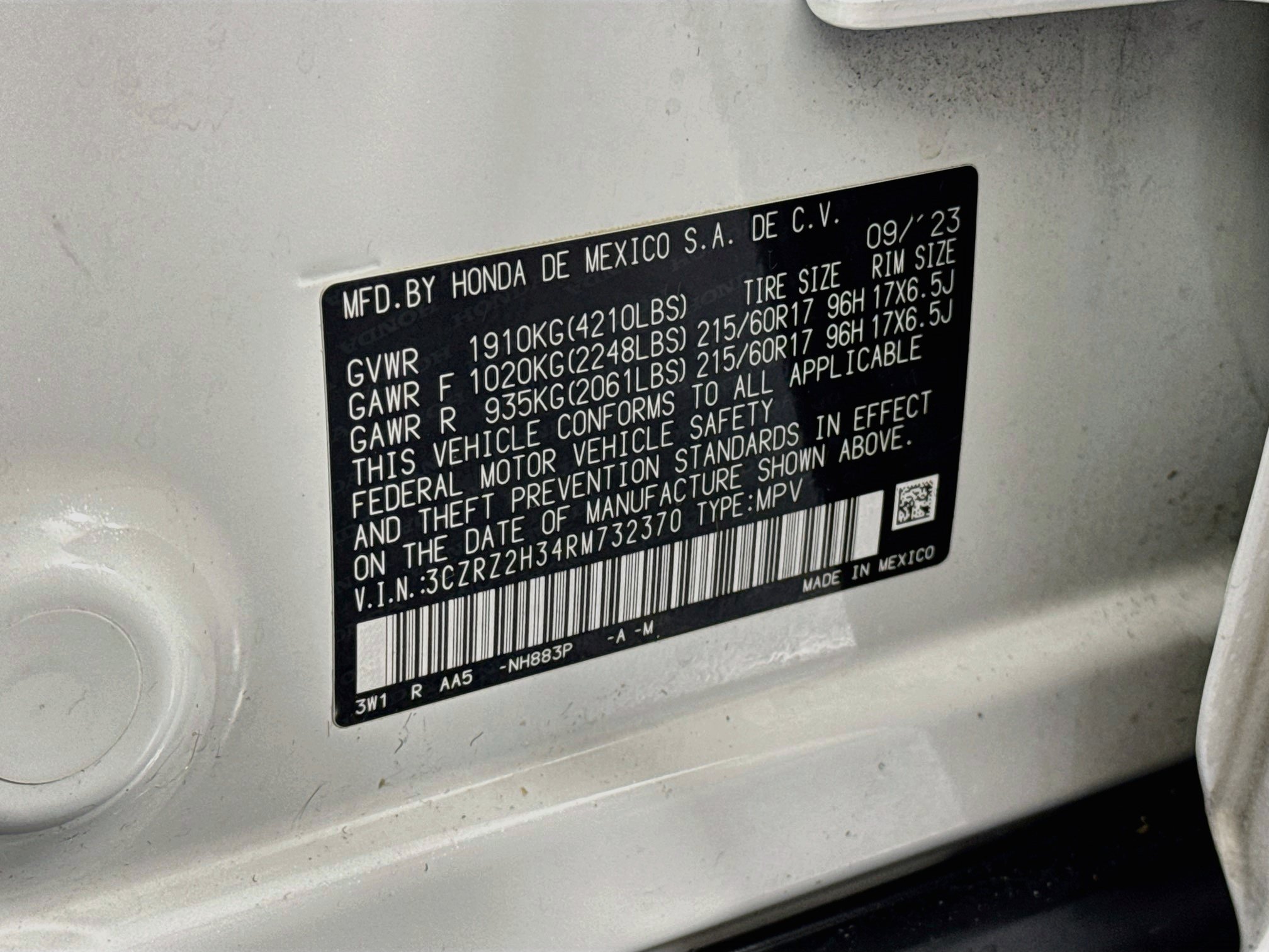 Certified 2024 Honda HR-V LX image 29