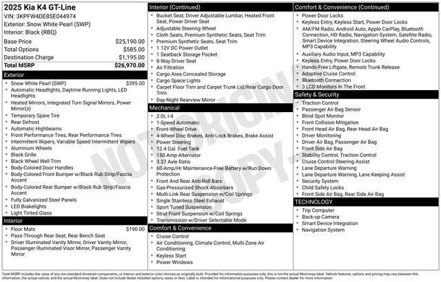 Certified 2025 Kia K4 GT-Line FWD image 36