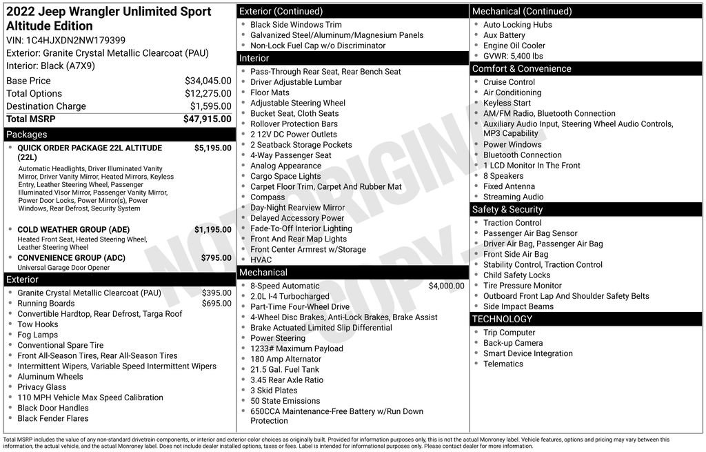 Used 2022 Jeep Wrangler Unlimited Sport AWD/4WD image 6