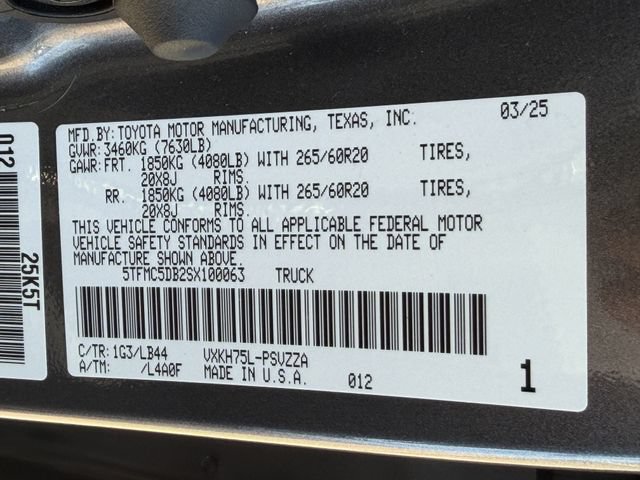 Certified 2025 Toyota Tundra 1794 Edition AWD/4WD image 7