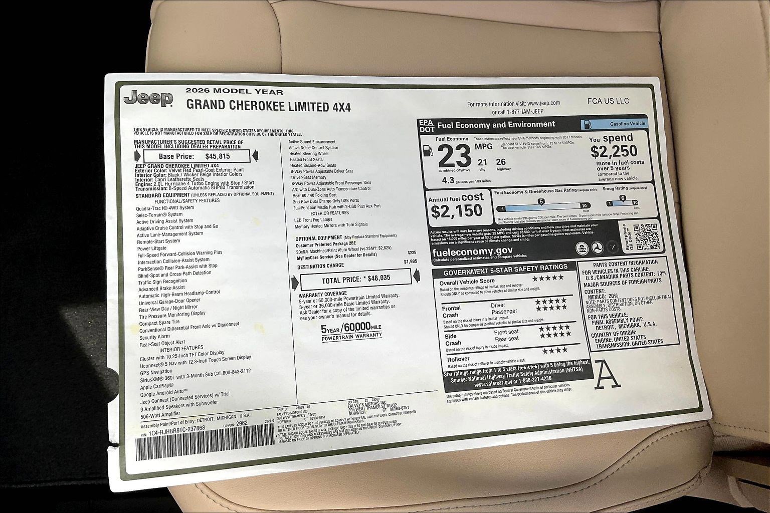 New 2026 Jeep Grand Cherokee Limited image 14