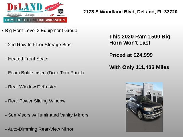 Used 2020 RAM 1500 Big Horn RWD image 2