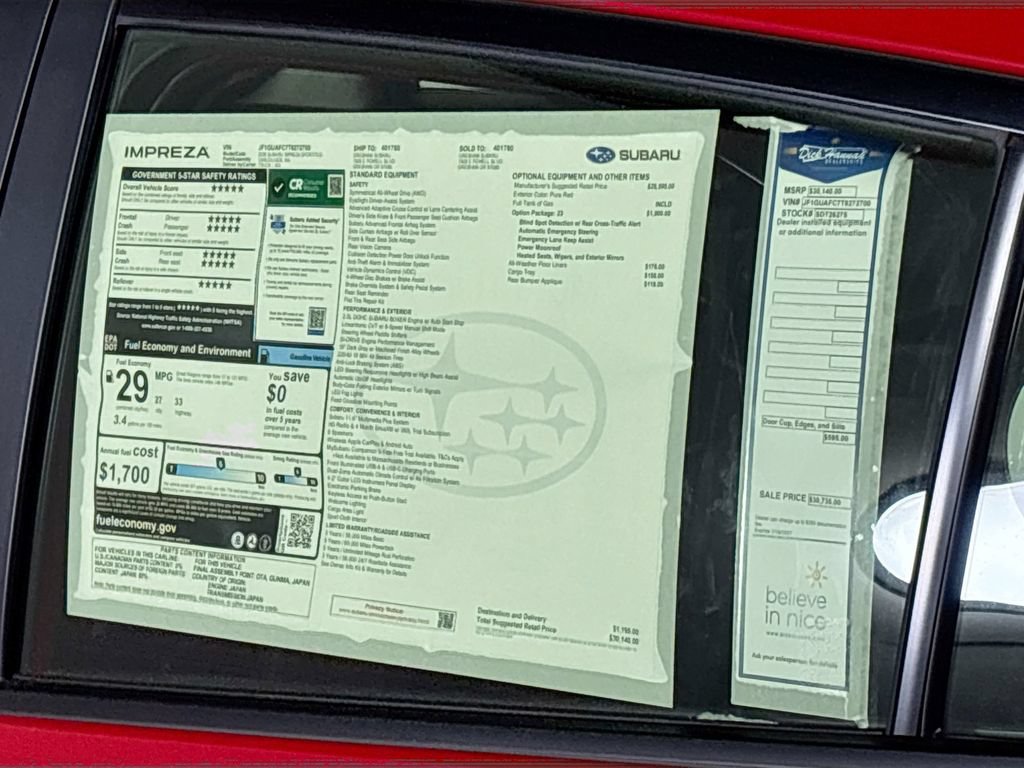 New 2026 Subaru Impreza 2.0i Sport AWD/4WD image 23