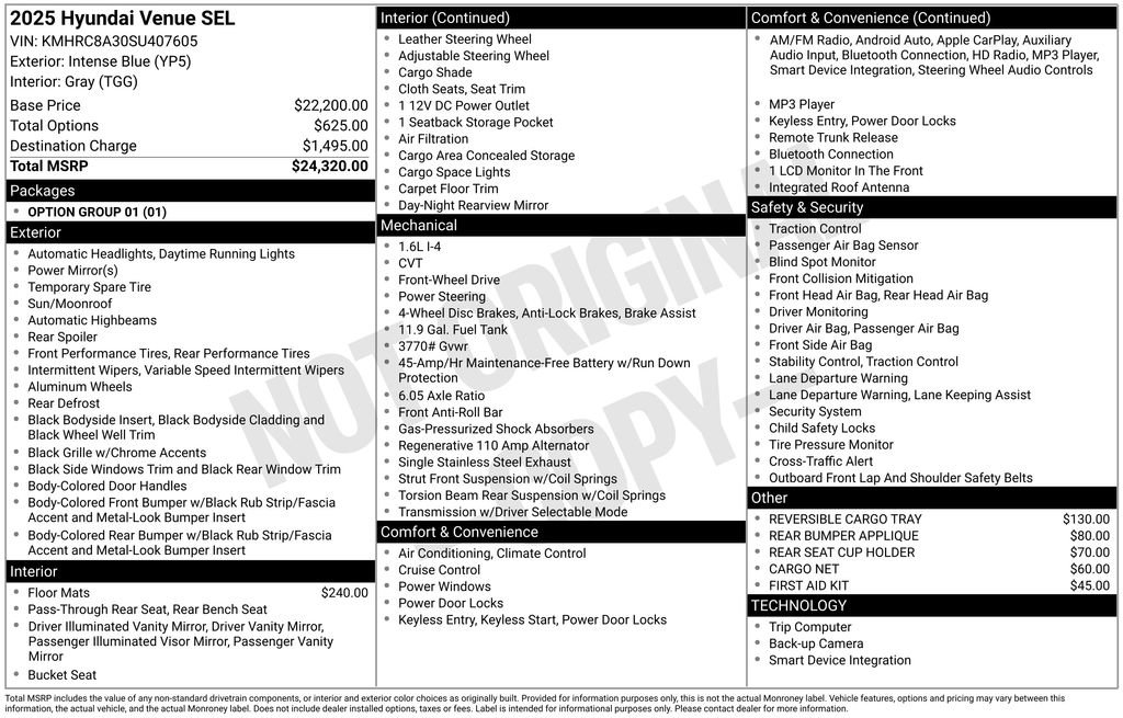 Used 2025 Hyundai Venue SEL image 17