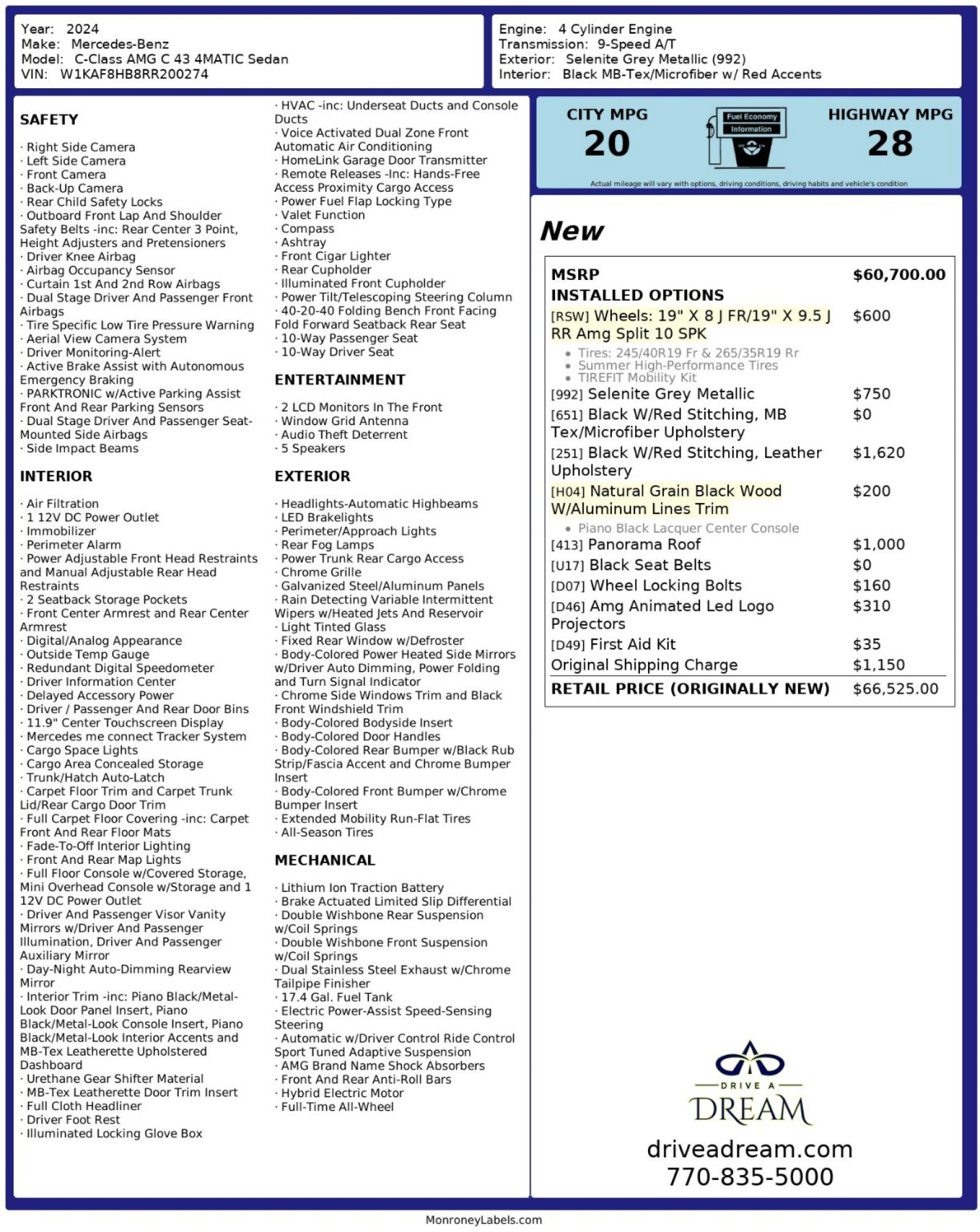 Used 2024 Mercedes-Benz C 43 AMG 4MATIC Sedan image 61