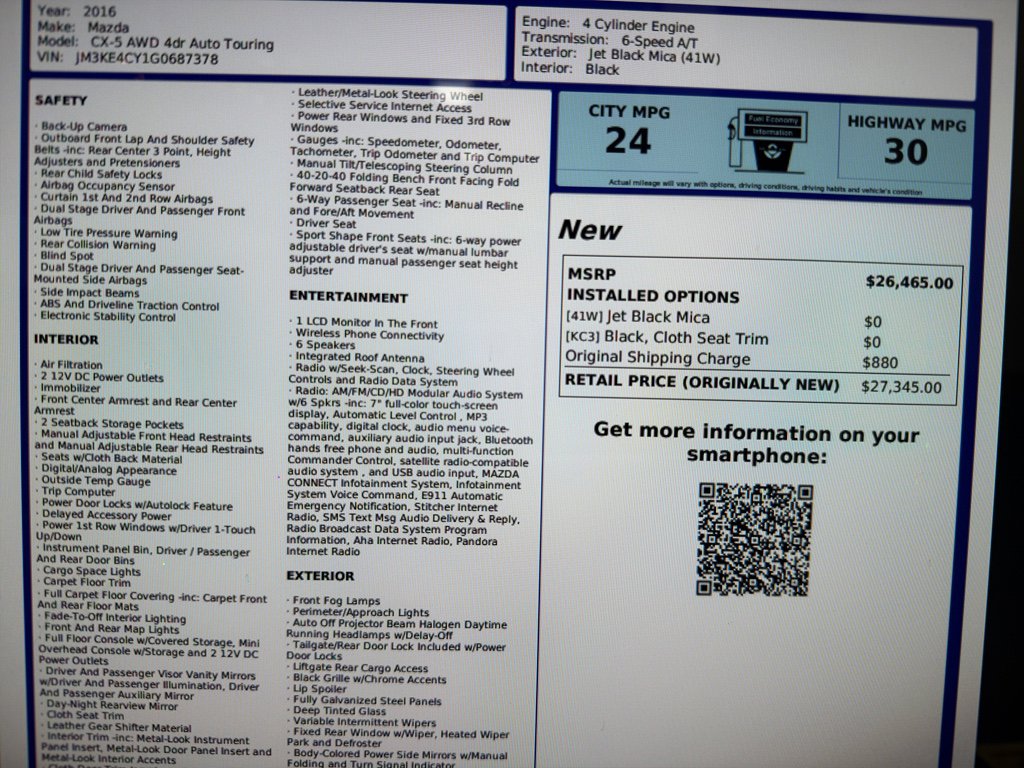 Used 2016 MAZDA CX-5 Touring image 22