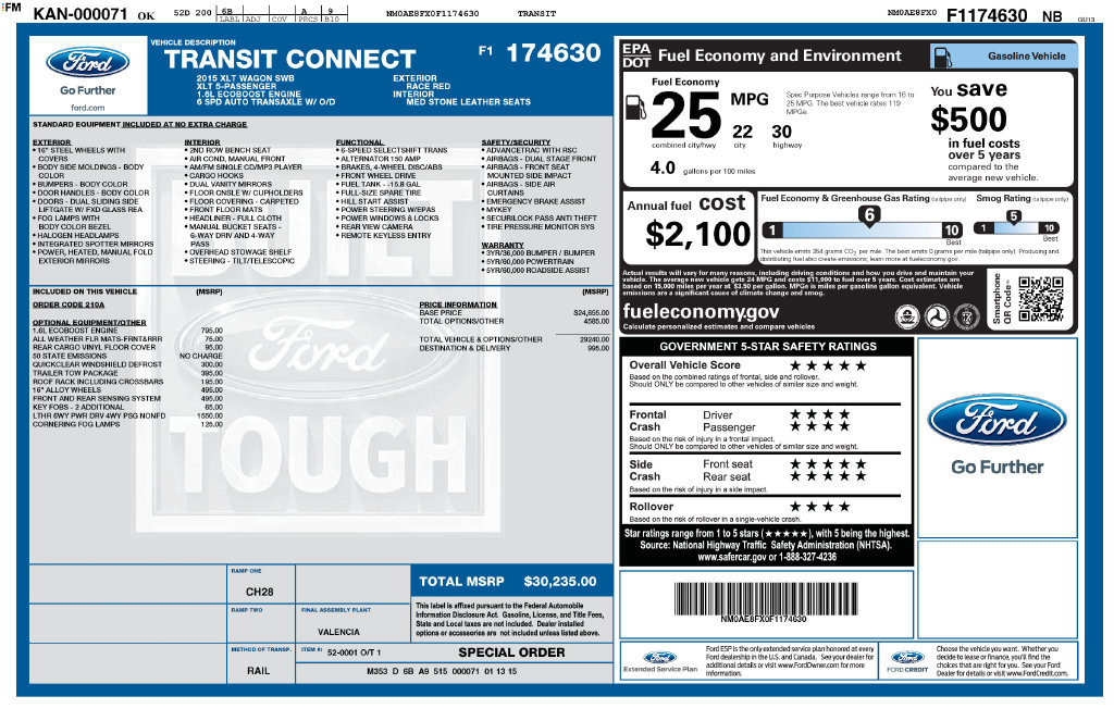 Used 2015 Ford Transit Connect XLT FWD image 6