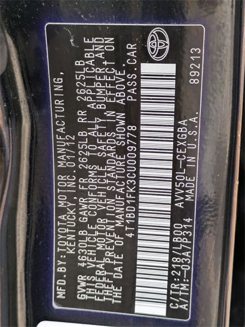 Used 2012 Toyota Camry XLE w/ Leather Pkg image 34