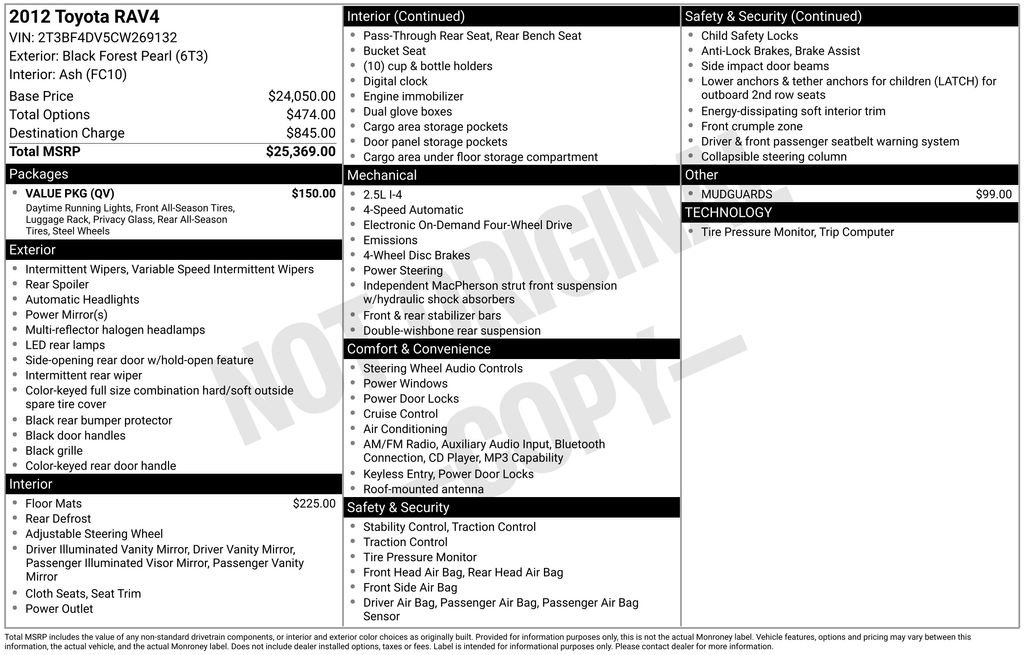 Used 2012 Toyota RAV4 4WD w/ Value Pkg image 1