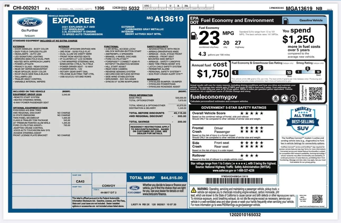 Used 2021 Ford Explorer XLT w/ Equipment Group 202A image 27