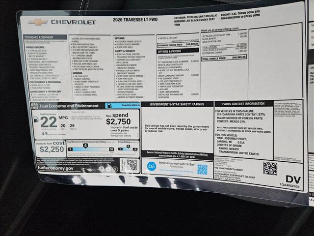 New 2026 Chevrolet Traverse LT w/ Driver Confidence Package image 18