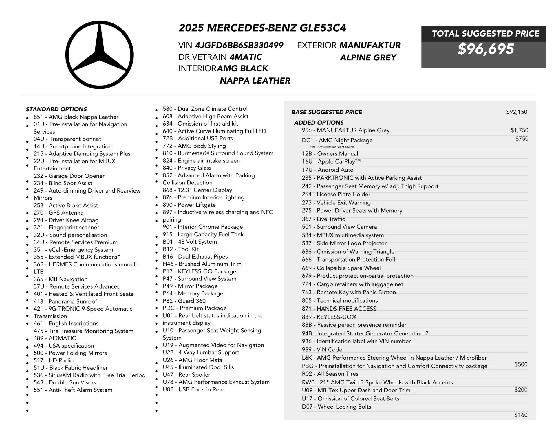 Used 2025 Mercedes-Benz GLE 53 AMG 4MATIC Coupe image 86