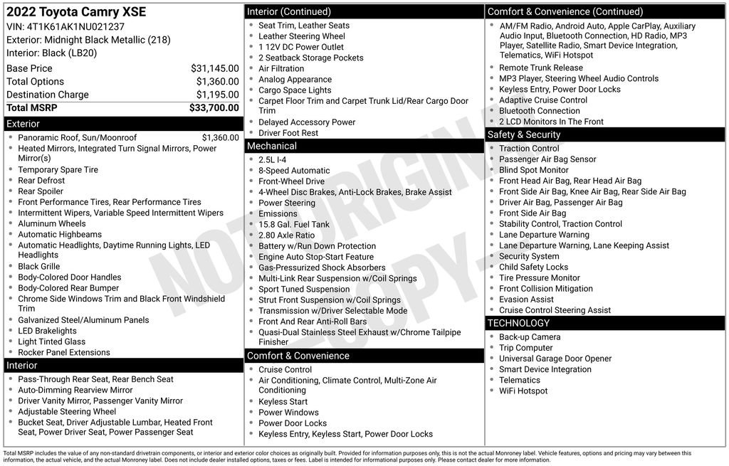 Used 2022 Toyota Camry XSE image 5