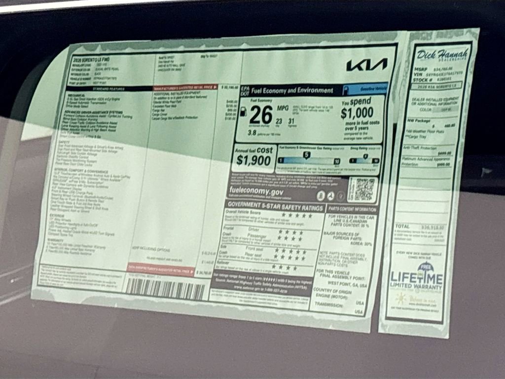 New 2026 Kia Sorento LX image 24