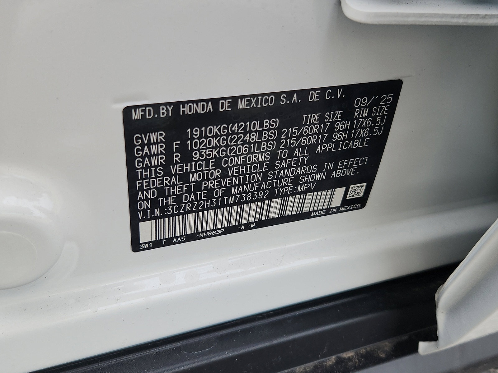 New 2026 Honda HR-V LX image 16