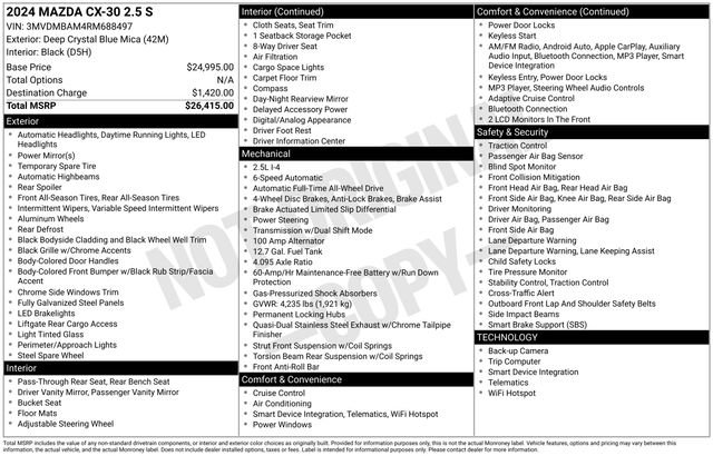 Used 2024 MAZDA CX-30 AWD 2.5 S image 34