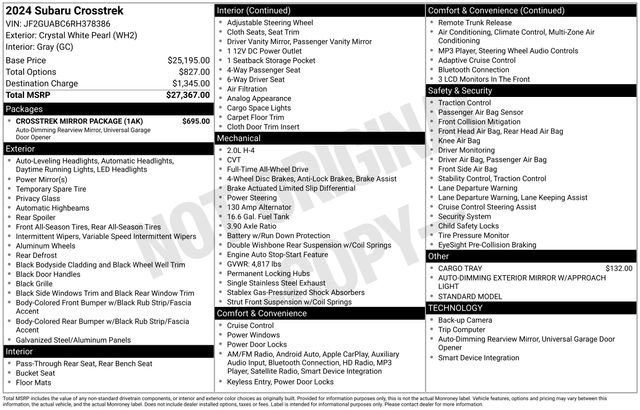 Certified 2024 Subaru Crosstrek 2.0i w/ Crosstrek Mirror Package image 21